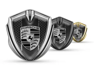 Porsche Badge Auto Stile Pro Inox Bordo